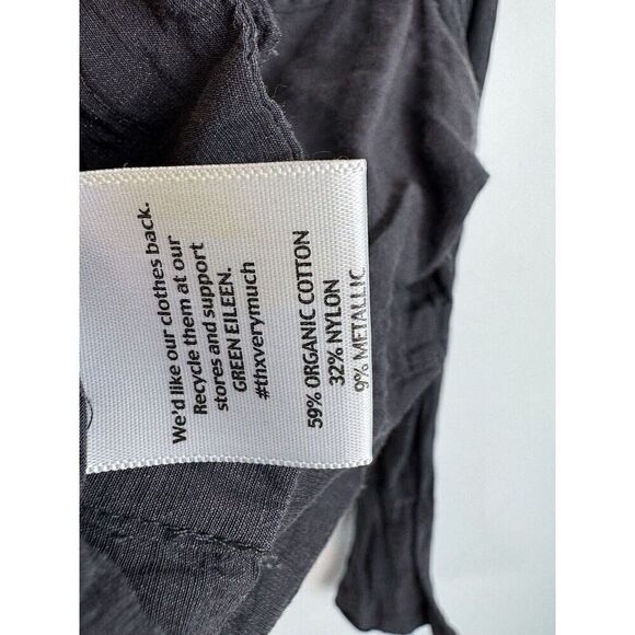 Eileen Fisher Grey Metallic Shimmer Crinkle Full Zip Jacket Long Sleeve - Picture 6 of 7